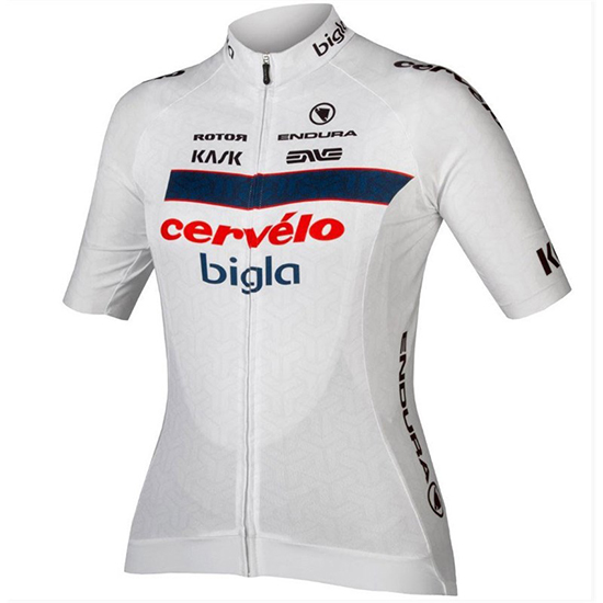 2018 Maillot Cervelo Bigla Tirantes Mangas Cortas Blanco Negro